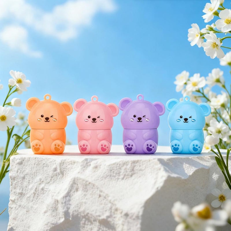 Bear Chapstick – Cute Little Bear Lip Balm with Fruit Flavors & Moisturizing Formula, Adorable Animal-Shaped Stick for Girls, Teens & Lip Care Lovers (Cantaloupe) - Image 4